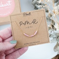 Mom Morse Code necklace with kids' initials